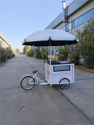 Snack Food IJs Cream Push Cart Driewieler Op maat gemaakte kookapparatuur met wielen