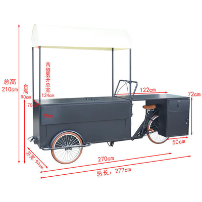 Street Food Delivery Bike met display vriezer en aangepaste snack truck