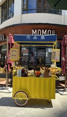 Lange levensduur driewiel fiets container food truck kiosk Bat Street Food driewiel warm eten busje