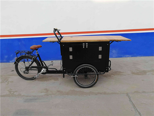 Roestvrij staal koffiewagen aanhanger voor outdoor fiets en straatverkopende driewieler