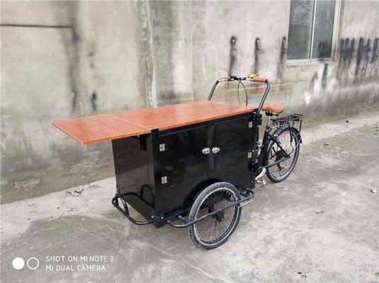Roestvrij staal koffiewagen aanhanger voor outdoor fiets en straatverkopende driewieler
