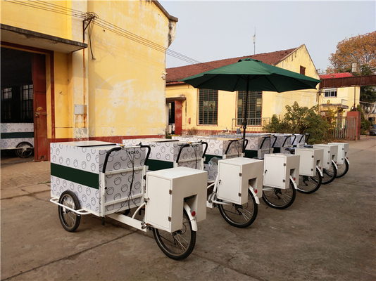 Gepersonaliseerde driewiel voedselmandje voor goede verkoop Koffie Vending Cafe fiets