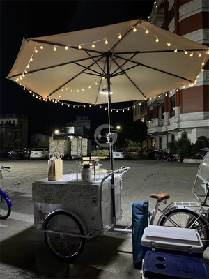 Mobiele Voedselfietskarretjes Fietsnoten Snack Food Cart met en Mobiele Hot Dog Cart