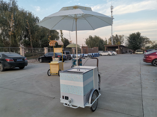 214*83*240cm commerciële koffiefiets voor warme dranken en thee roestvrijstalen driewieler