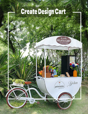 Buiten 3 wielen Koffie kiosk Voedselmandje IJs Cream Cargo Juice Koffie mandje Fiets kiosk