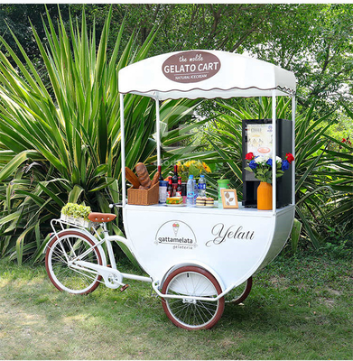 Buiten 3 wielen Koffie kiosk Voedselmandje IJs Cream Cargo Juice Koffie mandje Fiets kiosk