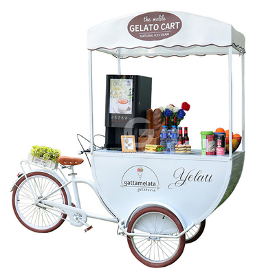 Gebruik van bakkerijen 304 roestvrij staal ijsvertoning trolley met koeler