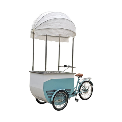 Spanning 48V Fiets Outdoor Food Cart Tricycle Mall Kiosk Mobiele elektrische ijswagen