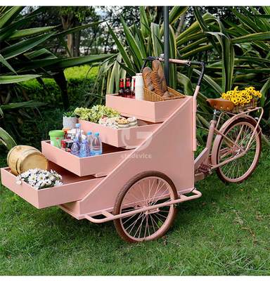Outdoor Food Vending Cart met sojabonen en drie wielen elektrische vrachtfiets