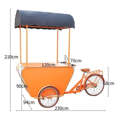 Een handige straatvoedselmandjefiets, perfect voor fruitverkoop en 1-2-persoonsoperatie.