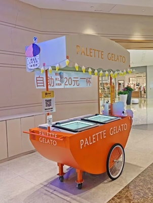 Een handige straatvoedselmandjefiets, perfect voor fruitverkoop en 1-2-persoonsoperatie.
