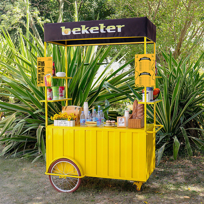 Handpush Street Fast Food Cart met sojabonen en ijs