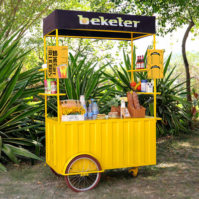 Handpush Street Fast Food Cart met sojabonen en ijs