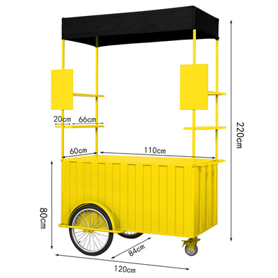 110v/220v Spanning Outdoor Fast Food Kiosk Ice Cream Bike voor outdoor snackverkoop
