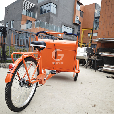 Mobiele driewielvoedseltrolley multifunctioneel straatrailfietskarretje met paraplu