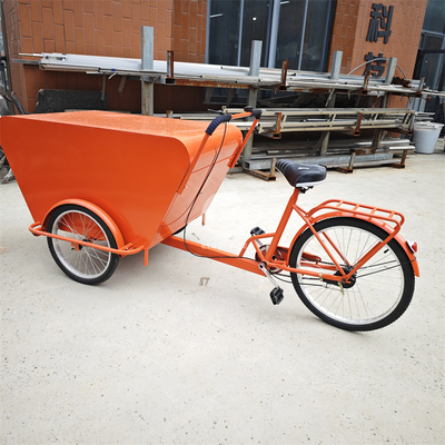 Mobiele driewielvoedseltrolley multifunctioneel straatrailfietskarretje met paraplu