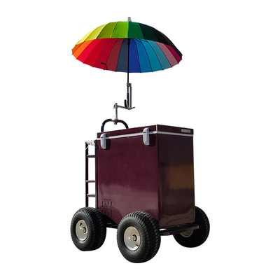 Kleine vertoning showcase trolley met koeler functie aangepast trailer cart in elke kleur