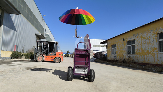 Kleine vertoning showcase trolley met koeler functie aangepast trailer cart in elke kleur