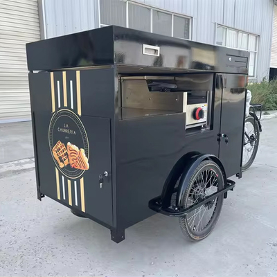 Op maat gemaakte opvouwbare mobiele fastfood driewiel voor EU-standaard vracht snack-verkoop