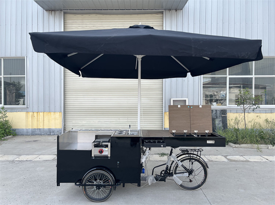 Op maat gemaakte opvouwbare mobiele fastfood driewiel voor EU-standaard vracht snack-verkoop