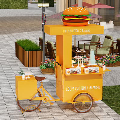 Food Cake Display Tricycle Perfect voor gepersonaliseerde voedselverkoop en ijslevering