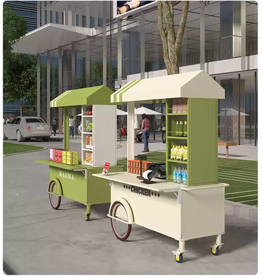 Handpush Shopping Vending Cart voor vleesverwerkende fabrieken Mobiele ijsmandje