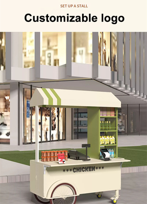 Handpush Shopping Vending Cart voor vleesverwerkende fabrieken Mobiele ijsmandje