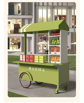 Gepersonaliseerde kleuren Handpush Fruit Milk Beverages Display Cart voor Flour Mill Industry