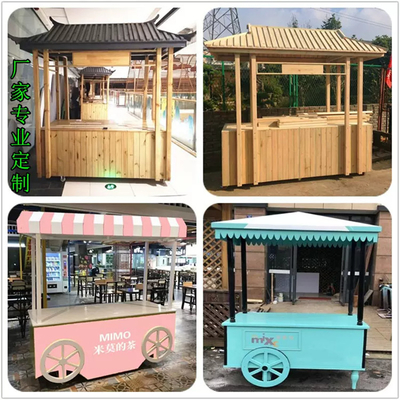 Gepersonaliseerde kleuren Handpush Fruit Milk Beverages Display Cart voor Flour Mill Industry