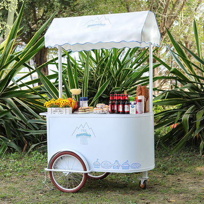 Nieuw ontwerp ijs hand push cart voor diepvries desserts