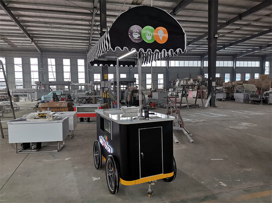 Nieuwe stijl Hard Ice Cream mobiele kar met LED licht Italië Gelato Cart Goede kwaliteit IJs Push Cart met CE