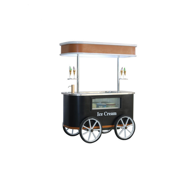 Gelato wagen mobiele ijs push wagen met wielen te koop