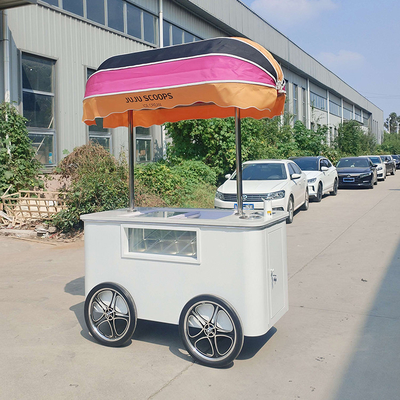 Hoogwaardige Voedsel Truck IJsscherm Display Kasteel Gelato Popsicle IJsscherm Push Cart