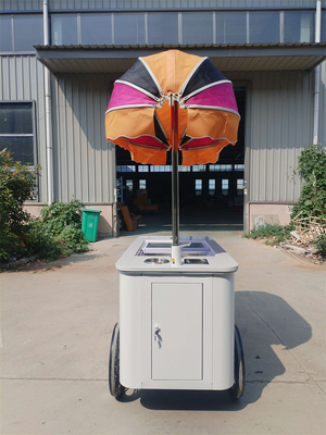 Hoogwaardige Voedsel Truck IJsscherm Display Kasteel Gelato Popsicle IJsscherm Push Cart