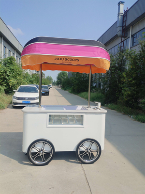 Hoogwaardige Voedsel Truck IJsscherm Display Kasteel Gelato Popsicle IJsscherm Push Cart
