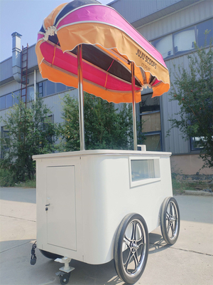 Hoogwaardige Voedsel Truck IJsscherm Display Kasteel Gelato Popsicle IJsscherm Push Cart