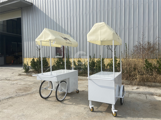 Kleine draagbare elektrische wagen Koud plaat duwen paraplu Buiten Mini Wheel Supermarkt wagen