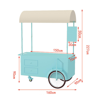Fast concession trailer food truck elektrische straatkiosk crepe cart mobiel crepe koffie fiets food cart ontwerp