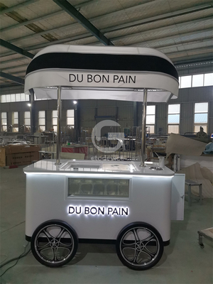 Fabrieksprijs ijswagen met wielen ijs push cart ijsvrieswagen