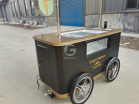 Vintage ijsmandje fiets ijsmandje handmandje voor Italiaans ijs