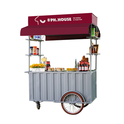 Draagbare Koffie driewieler fiets handgemaakte push cart voor On the go Brews