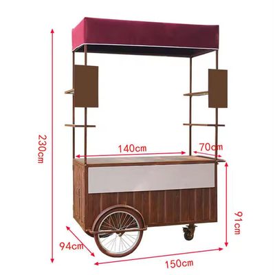 Handpush Koffiefiets Nieuw ontwerp driewielkarretje voor mobiel café