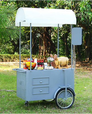 Gepersonaliseerd logo grootte Mobiele Food Cart Business hand push cart voor de verkoop Koffie snoep IJs Cream Cart