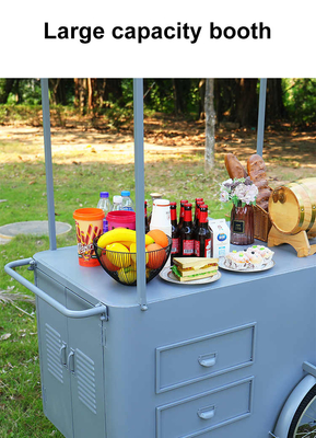 Voedsel op wielen handstootwagen Cargo Fiets voor fruit snoep wafels Street Food