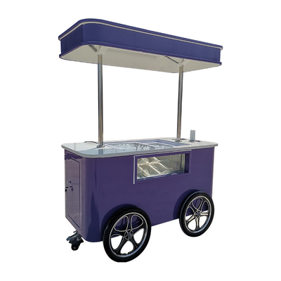 Mobiele Italiaanse ijsjes handstootfiets fiets met display vriezer Gelato standfiets met wielen