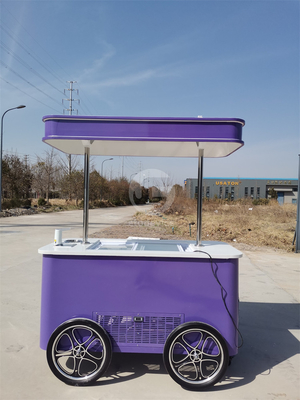 Mobiele Italiaanse ijsjes handstootfiets fiets met display vriezer Gelato standfiets met wielen