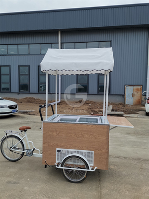 Eco-vriendelijke handgemaakte drankfiets De duurzame oplossing voor mobiele voedselverkoop