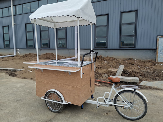 Eco-vriendelijke handgemaakte drankfiets De duurzame oplossing voor mobiele voedselverkoop