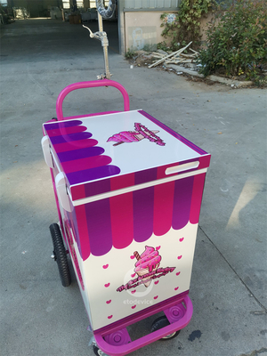 Gepersonaliseerde ijsjes Push Carts ijsjes trolley mobiele voedselmandje met paraplu
