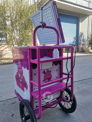 Gepersonaliseerde ijsjes Push Carts ijsjes trolley mobiele voedselmandje met paraplu